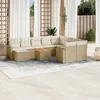 Image de Vidaxl Salon De Jardin 11 Pcs Avec Coussins Beige RÃ©sine TressÃ©e