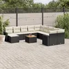 Image de Vidaxl Salon De Jardin 12 Pcs Avec Coussins Noir RÃ©sine TressÃ©e