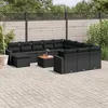 Image de Vidaxl Salon De Jardin Avec Coussins 13 Pcs Noir RÃ©sine TressÃ©e