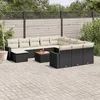 Image de Vidaxl Salon De Jardin Avec Coussins 13 Pcs Noir RÃ©sine TressÃ©e