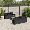 Image de Vidaxl Salon De Jardin 7 Pcs Avec Coussins Noir RÃ©sine TressÃ©e