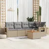 Image de Vidaxl Salon De Jardin Avec Coussins 6 Pcs Beige RÃ©sine TressÃ©e