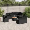 Image de Vidaxl Salon De Jardin 9 Pcs Avec Coussins Noir RÃ©sine TressÃ©e