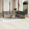 Image de Vidaxl Salon De Jardin Avec Coussins 10 Pcs Beige RÃ©sine TressÃ©e