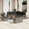 Image de Vidaxl Salon De Jardin Avec Coussins 12 Pcs Gris RÃ©sine TressÃ©e