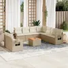 Image de Vidaxl Salon De Jardin Avec Coussins 10 Pcs Beige RÃ©sine TressÃ©e