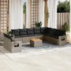 Image de Vidaxl Salon De Jardin 11 Pcs Avec Coussins Gris RÃ©sine TressÃ©e