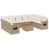 Image de Vidaxl Salon De Jardin Avec Coussins 10 Pcs Beige RÃ©sine TressÃ©e