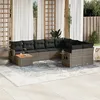 Image de Vidaxl Salon De Jardin Avec Coussins 10 Pcs Gris RÃ©sine TressÃ©e