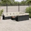 Image de Vidaxl Salon De Jardin 11 Pcs Avec Coussins Noir RÃ©sine TressÃ©e