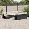 Image de Vidaxl Salon De Jardin 11 Pcs Avec Coussins Noir RÃ©sine TressÃ©e