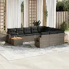 Image de Vidaxl Salon De Jardin 11 Pcs Avec Coussins Gris RÃ©sine TressÃ©e