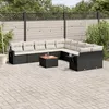Image de Vidaxl Salon De Jardin 11 Pcs Avec Coussins Noir RÃ©sine TressÃ©e