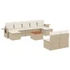 Image de Vidaxl Salon De Jardin Avec Coussins 10 Pcs Beige RÃ©sine TressÃ©e