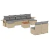 Image de Vidaxl Salon De Jardin Avec Coussins 10 Pcs Beige RÃ©sine TressÃ©e