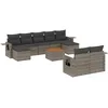 Image de Vidaxl Salon De Jardin Avec Coussins 10 Pcs Gris RÃ©sine TressÃ©e