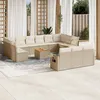 Image de Vidaxl Salon De Jardin Avec Coussins 14 Pcs Beige RÃ©sine TressÃ©e