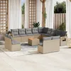 Image de Vidaxl Salon De Jardin Avec Coussins 14 Pcs Beige RÃ©sine TressÃ©e