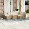 Image de Vidaxl Salon De Jardin Avec Coussins 10 Pcs Beige RÃ©sine TressÃ©e