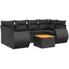 Image de Vidaxl Salon De Jardin 7 Pcs Avec Coussins Noir RÃ©sine TressÃ©e