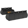 Image de Vidaxl Salon De Jardin 8 Pcs Avec Coussins Noir RÃ©sine TressÃ©e