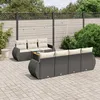 Image de Vidaxl Salon De Jardin 8 Pcs Avec Coussins Noir RÃ©sine TressÃ©e