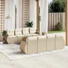 Image de Vidaxl Salon De Jardin Avec Coussins 9 Pcs Beige RÃ©sine TressÃ©e