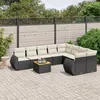 Image de Vidaxl Salon De Jardin 9 Pcs Avec Coussins Noir RÃ©sine TressÃ©e