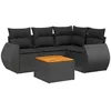 Image de Vidaxl Salon De Jardin 5 Pcs Avec Coussins Noir RÃ©sine TressÃ©e