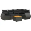 Image de Vidaxl Salon De Jardin 6 Pcs Avec Coussins Noir RÃ©sine TressÃ©e