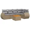 Image de Vidaxl Salon De Jardin Avec Coussins 6 Pcs Beige RÃ©sine TressÃ©e