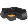 Image de Vidaxl Salon De Jardin 6 Pcs Avec Coussins Noir RÃ©sine TressÃ©e
