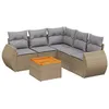 Image de Vidaxl Salon De Jardin Avec Coussins 6 Pcs Beige RÃ©sine TressÃ©e