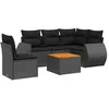 Image de Vidaxl Salon De Jardin 6 Pcs Avec Coussins Noir RÃ©sine TressÃ©e