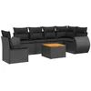 Image de Vidaxl Salon De Jardin 7 Pcs Avec Coussins Noir RÃ©sine TressÃ©e