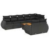 Image de Vidaxl Salon De Jardin 9 Pcs Avec Coussins Noir RÃ©sine TressÃ©e
