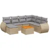 Image de Vidaxl Salon De Jardin Avec Coussins 8 Pcs Beige RÃ©sine TressÃ©e