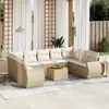 Image de Vidaxl Salon De Jardin Avec Coussins 10 Pcs Beige RÃ©sine TressÃ©e