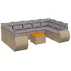 Image de Vidaxl Salon De Jardin Avec Coussins 10 Pcs Beige RÃ©sine TressÃ©e