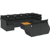 Image de Vidaxl Salon De Jardin 10 Pcs Avec Coussins Noir RÃ©sine TressÃ©e