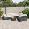 Image de Vidaxl Salon De Jardin 10 Pcs Avec Coussins Noir RÃ©sine TressÃ©e