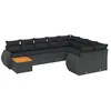 Image de Vidaxl Salon De Jardin 10 Pcs Avec Coussins Noir RÃ©sine TressÃ©e
