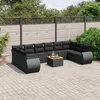 Image de Vidaxl Salon De Jardin 11 Pcs Avec Coussins Noir RÃ©sine TressÃ©e