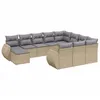 Image de Vidaxl Salon De Jardin 11 Pcs Avec Coussins Beige RÃ©sine TressÃ©e