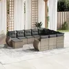 Image de Vidaxl Salon De Jardin 11 Pcs Avec Coussins Gris RÃ©sine TressÃ©e