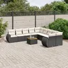 Image de Vidaxl Salon De Jardin 11 Pcs Avec Coussins Noir RÃ©sine TressÃ©e