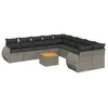 Image de Vidaxl Salon De Jardin 11 Pcs Avec Coussins Gris RÃ©sine TressÃ©e