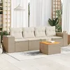 Image de Vidaxl Salon De Jardin Avec Coussins 5 Pcs Beige RÃ©sine TressÃ©e