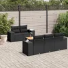 Image de Vidaxl Salon De Jardin 6 Pcs Avec Coussins Noir RÃ©sine TressÃ©e