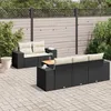 Image de Vidaxl Salon De Jardin 6 Pcs Avec Coussins Noir RÃ©sine TressÃ©e